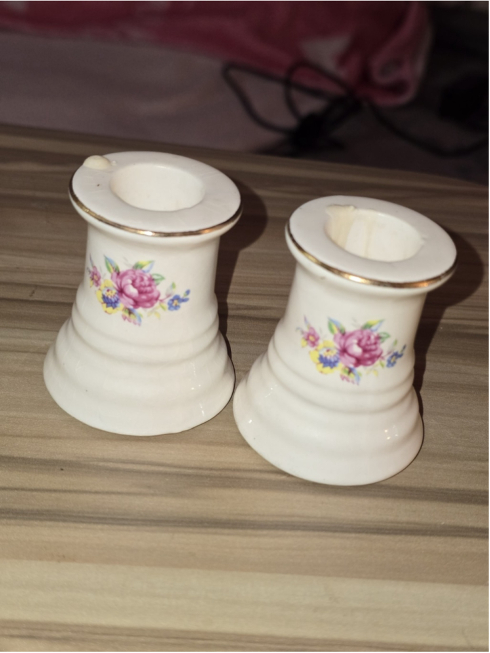 Floral Votive Candle Holders X2 Made In Taiwan Floral Design
